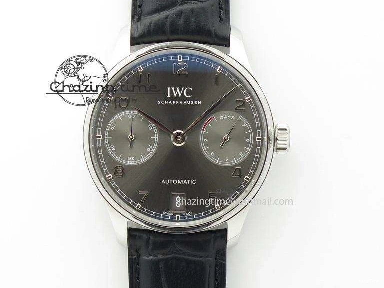 MIROTIME 0203 Portuguese Real PR IW500106 ZF 1:1 Best Edition Grey Dial On Black Leather Strap A52010 V Versatile 7306